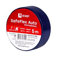 Изолента ПВХ 15мм (рул.5м) син. SafeFlex Auto | код plc-iz-sfau-s | EKF